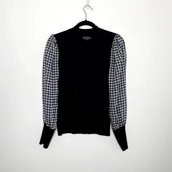 DESIGN 365 Women’s Printed Chiffon Sleeve Sweater - Picture 3 of 7